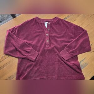 Aerie Burgundy Long Sleeve Top